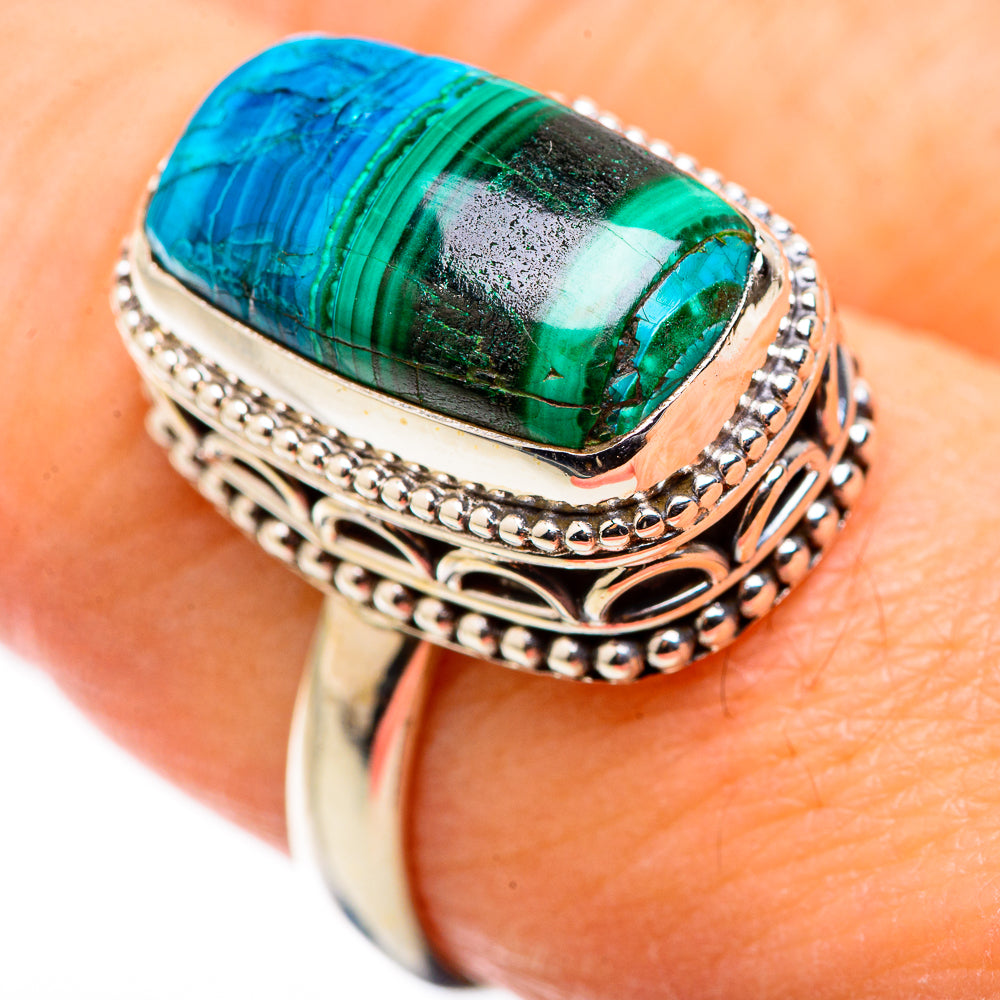 Malachite In Chrysocolla Rings handcrafted by Anasilvercos - RING129965