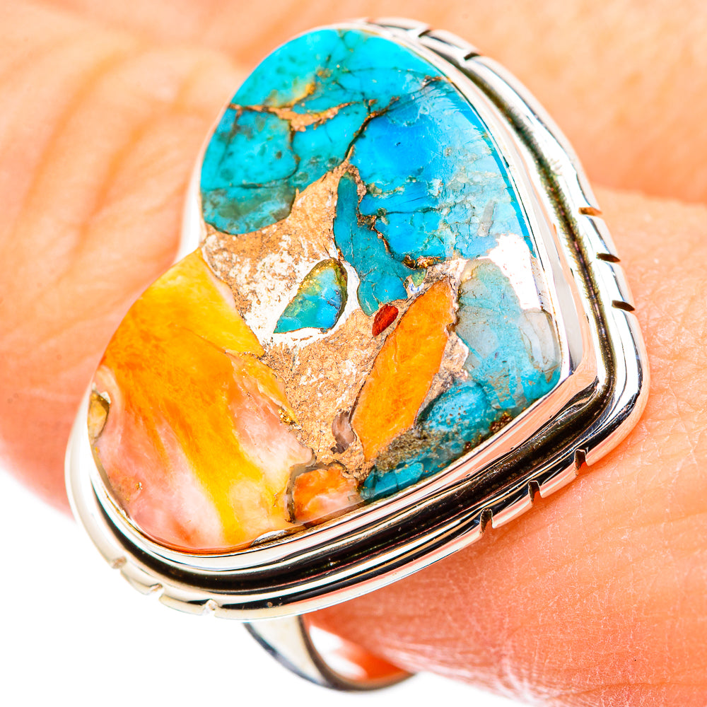 Spiny Oyster Turquoise Rings handcrafted by Anasilvercos - RING129989