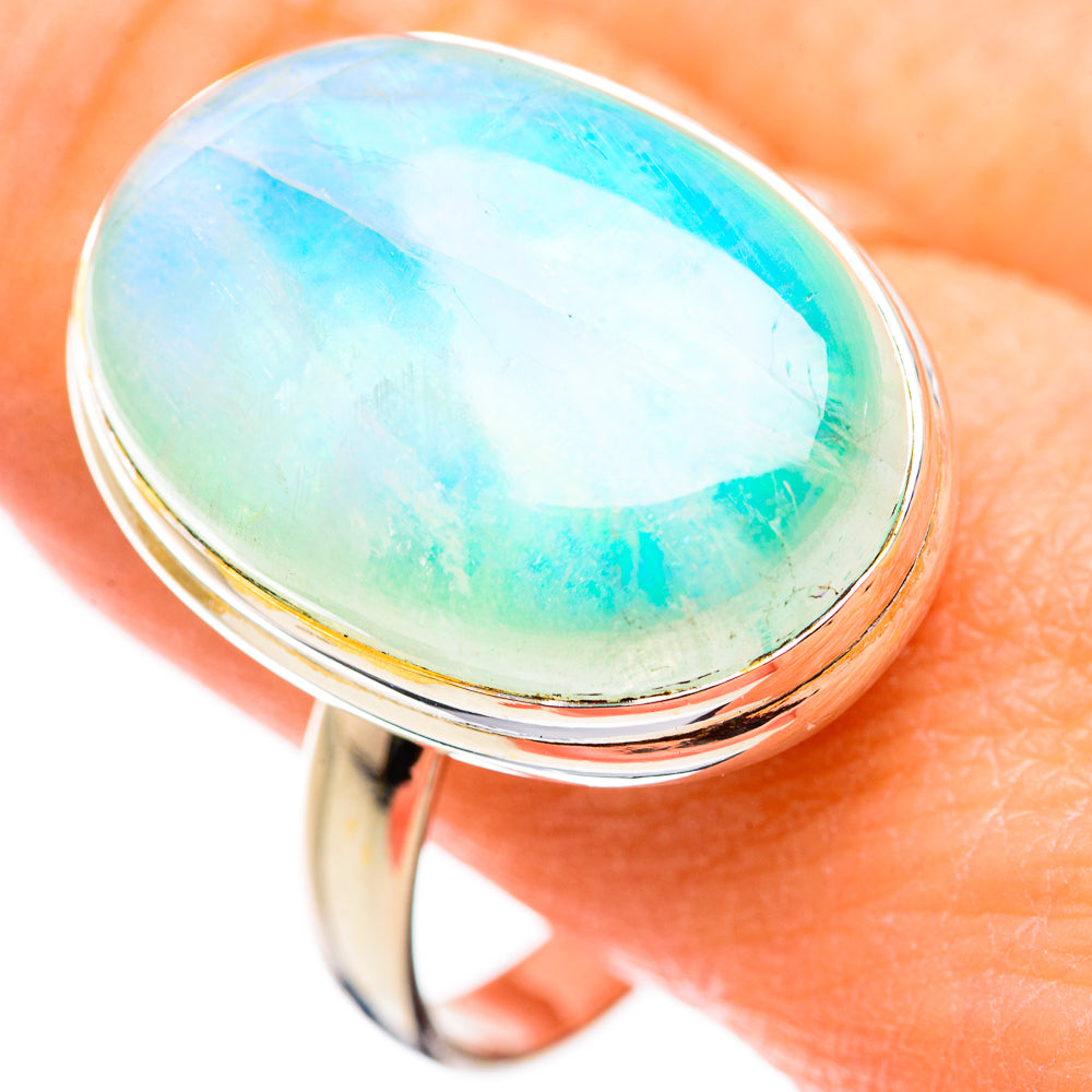 Green Moonstone Rings handcrafted by Anasilvercos - RING130003
