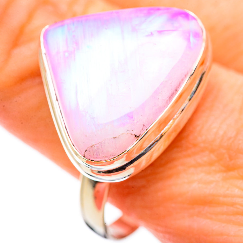 Pink Moonstone Rings handcrafted by Anasilvercos - RING130007
