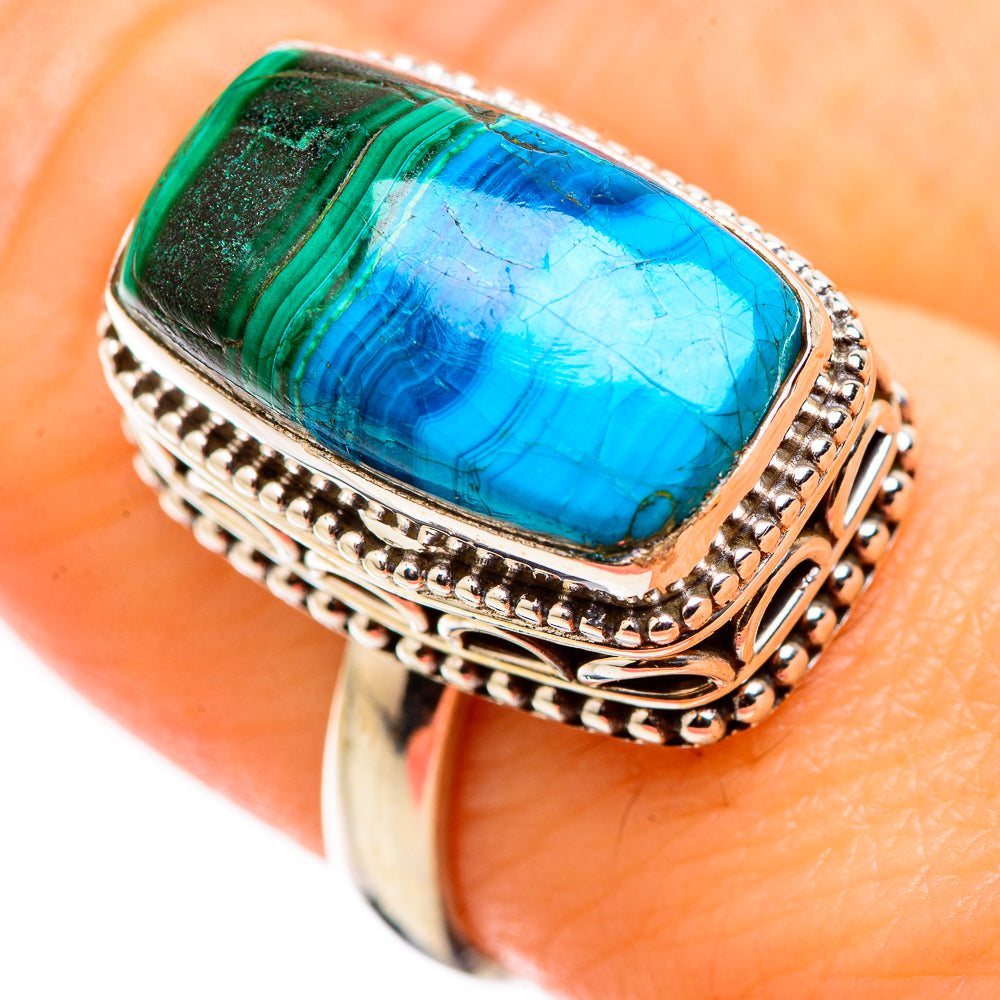 Malachite In Chrysocolla Rings handcrafted by Anasilvercos - RING130011