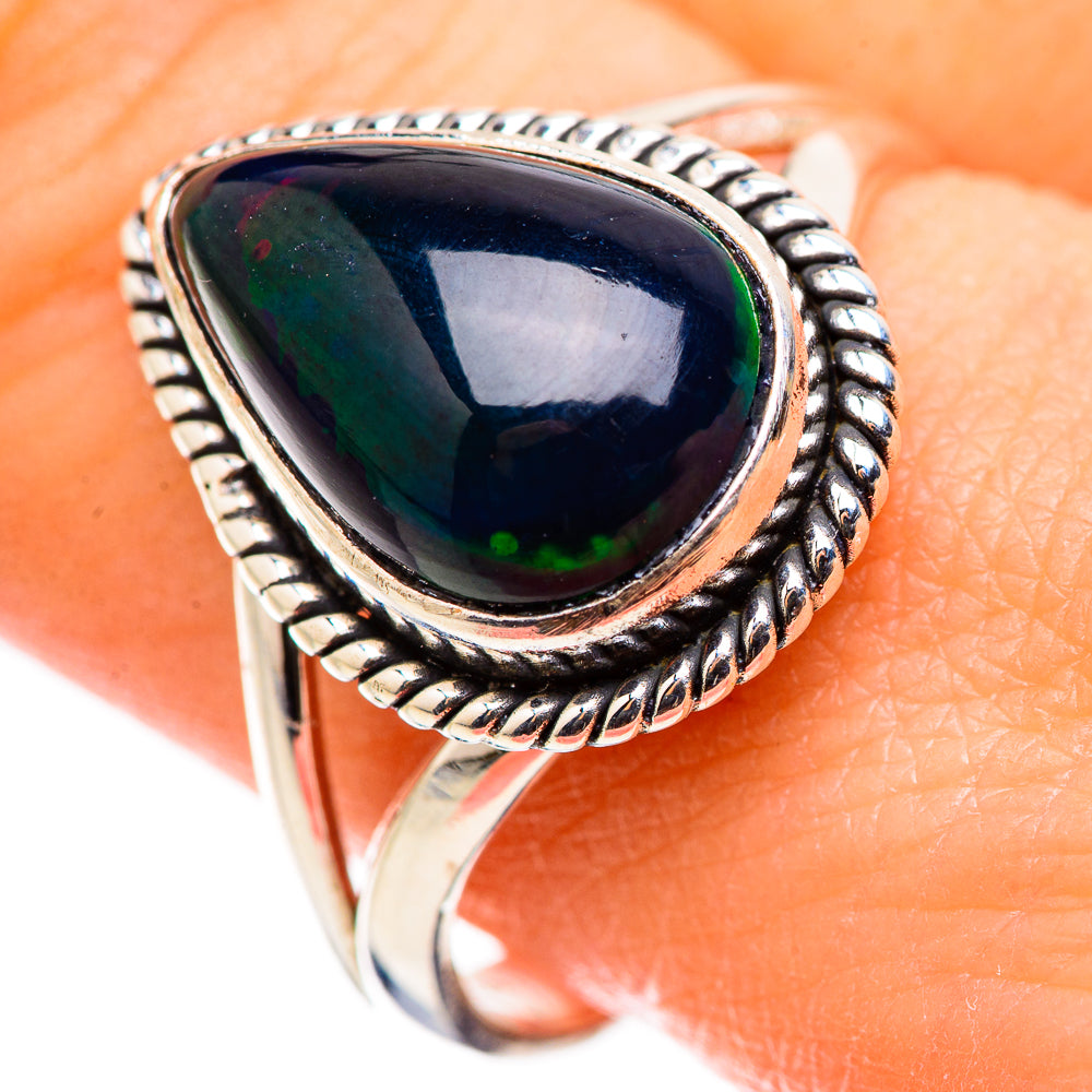 Black Opal Rings handcrafted by Anasilvercos - RING130016