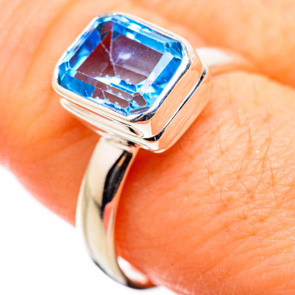 Blue Topaz Rings handcrafted by Anasilvercos - RING130018