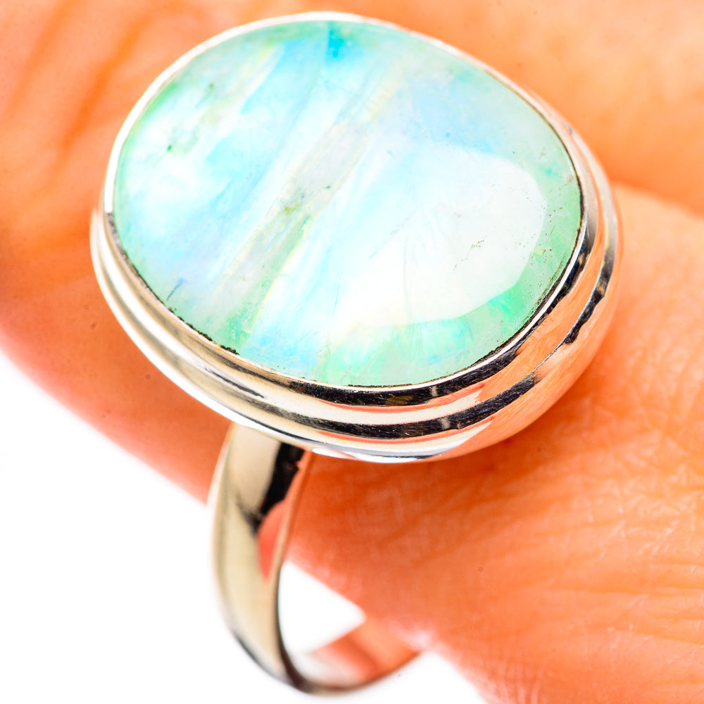 Green Moonstone Rings handcrafted by Anasilvercos - RING130024