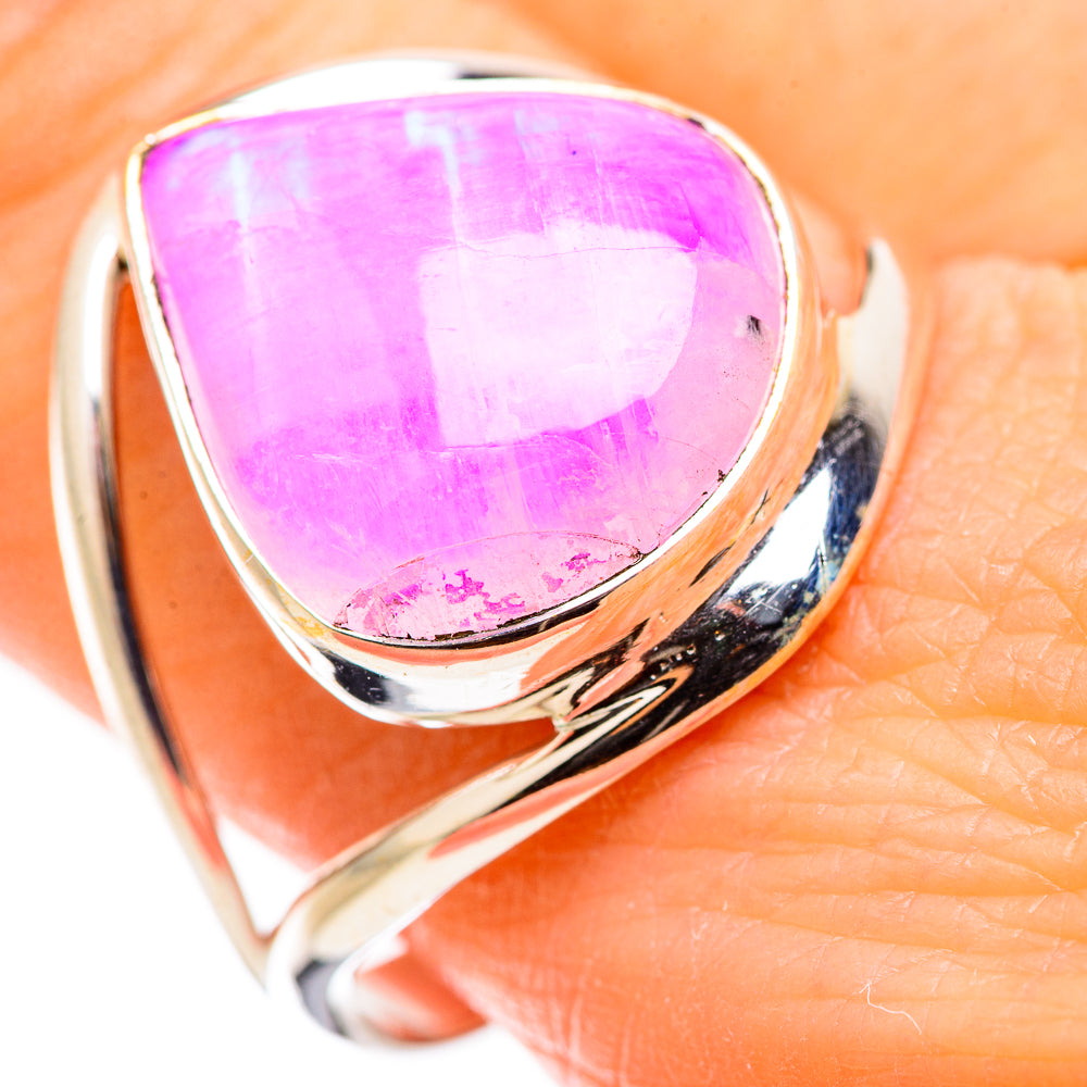 Pink Moonstone Rings handcrafted by Anasilvercos - RING130029