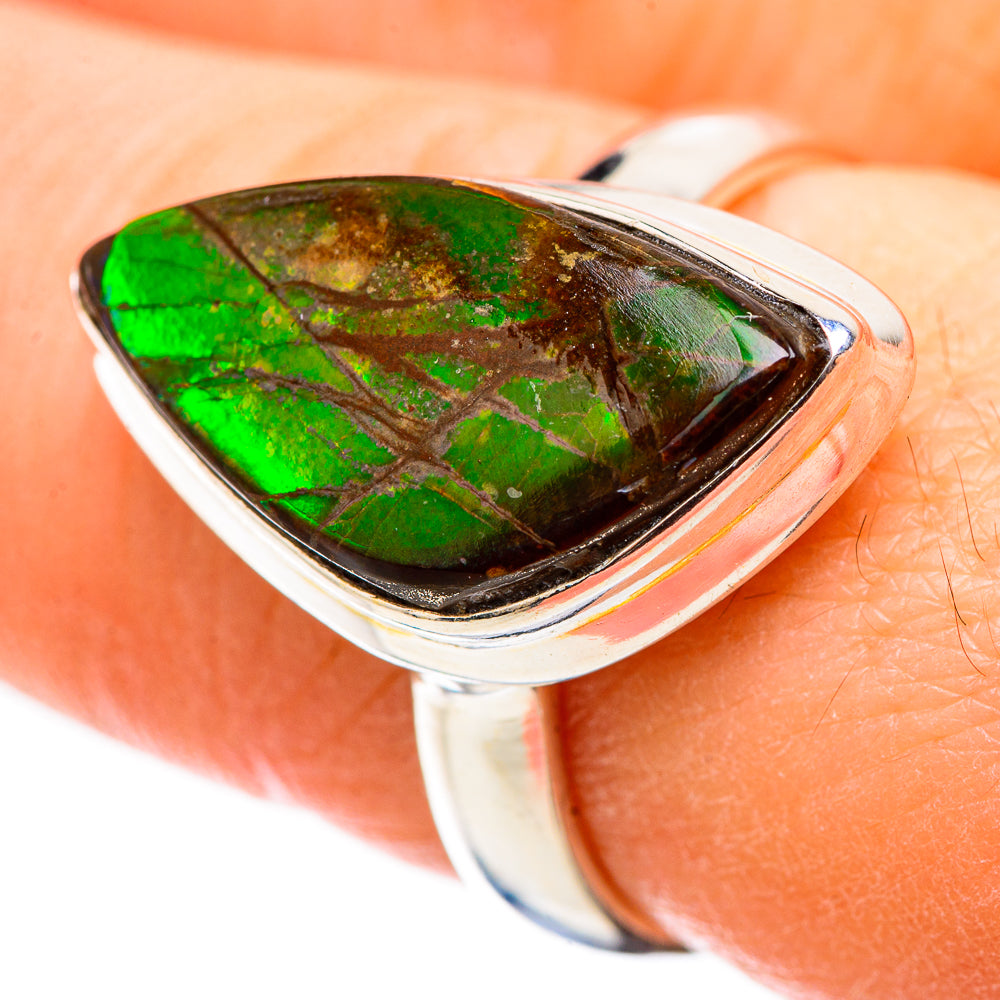 Ammolite Rings handcrafted by Anasilvercos - RING130047