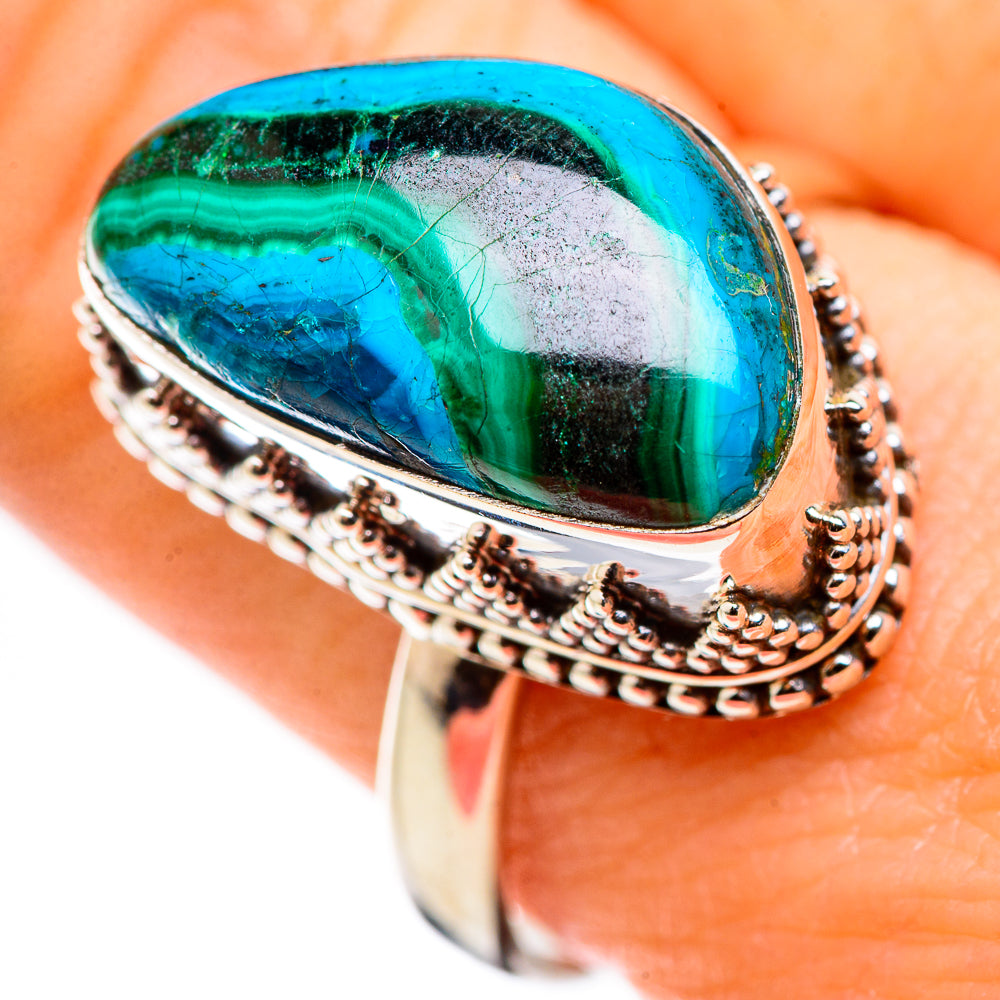 Malachite In Chrysocolla Rings handcrafted by Anasilvercos - RING130058