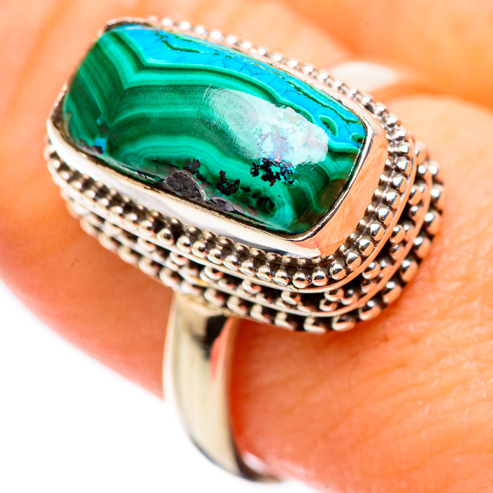 Malachite In Chrysocolla Rings handcrafted by Anasilvercos - RING130059