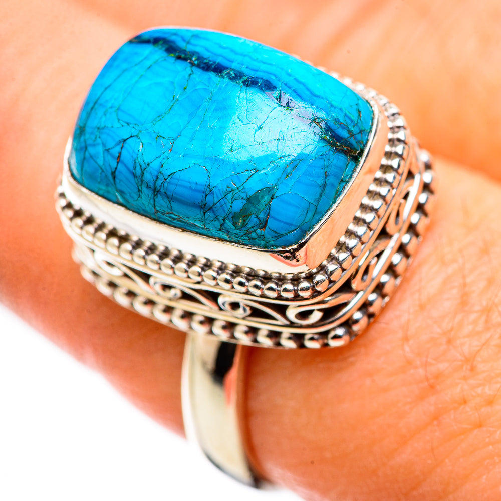 Malachite In Chrysocolla Rings handcrafted by Anasilvercos - RING130066