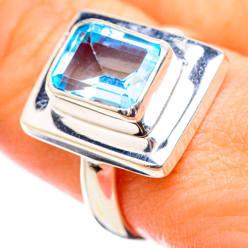Blue Topaz Rings handcrafted by Anasilvercos - RING130067
