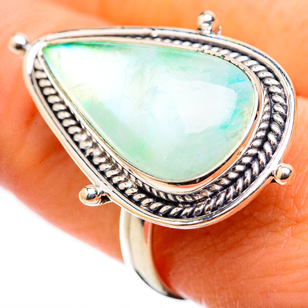 Green Moonstone Rings handcrafted by Anasilvercos - RING130071