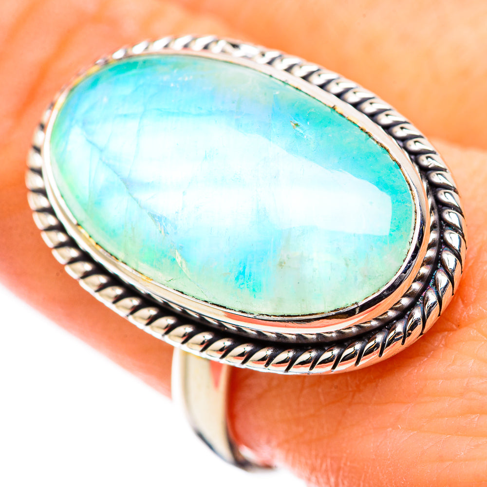 Green Moonstone Rings handcrafted by Anasilvercos - RING130072