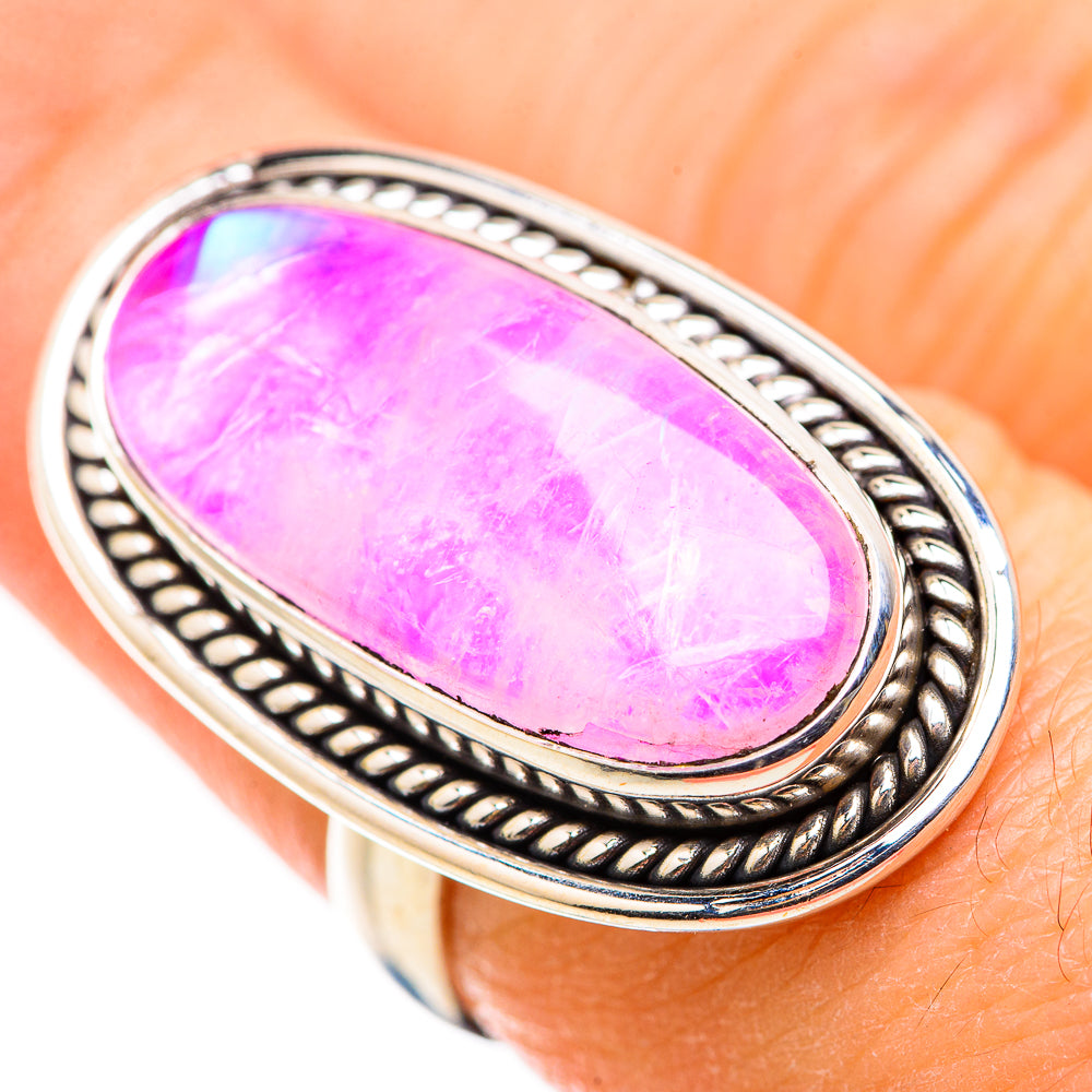 Pink Moonstone Rings handcrafted by Anasilvercos - RING130078