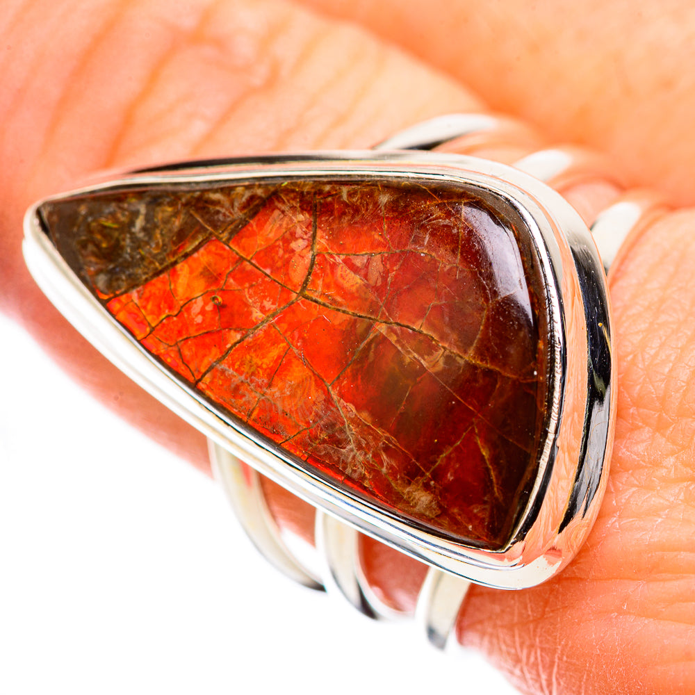 Ammolite Rings handcrafted by Anasilvercos - RING130081