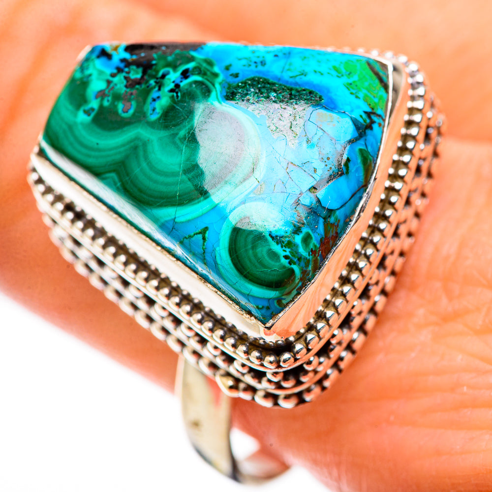 Malachite In Chrysocolla Rings handcrafted by Anasilvercos - RING130087