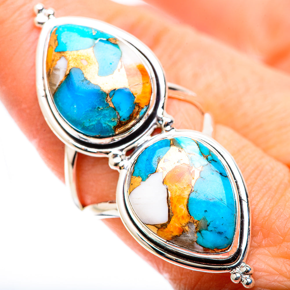 Spiny Oyster Turquoise Rings handcrafted by Anasilvercos - RING130093