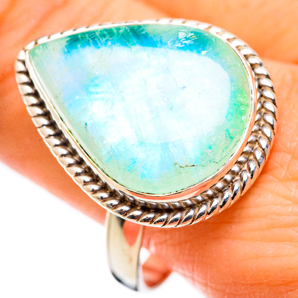 Green Moonstone Rings handcrafted by Anasilvercos - RING130101