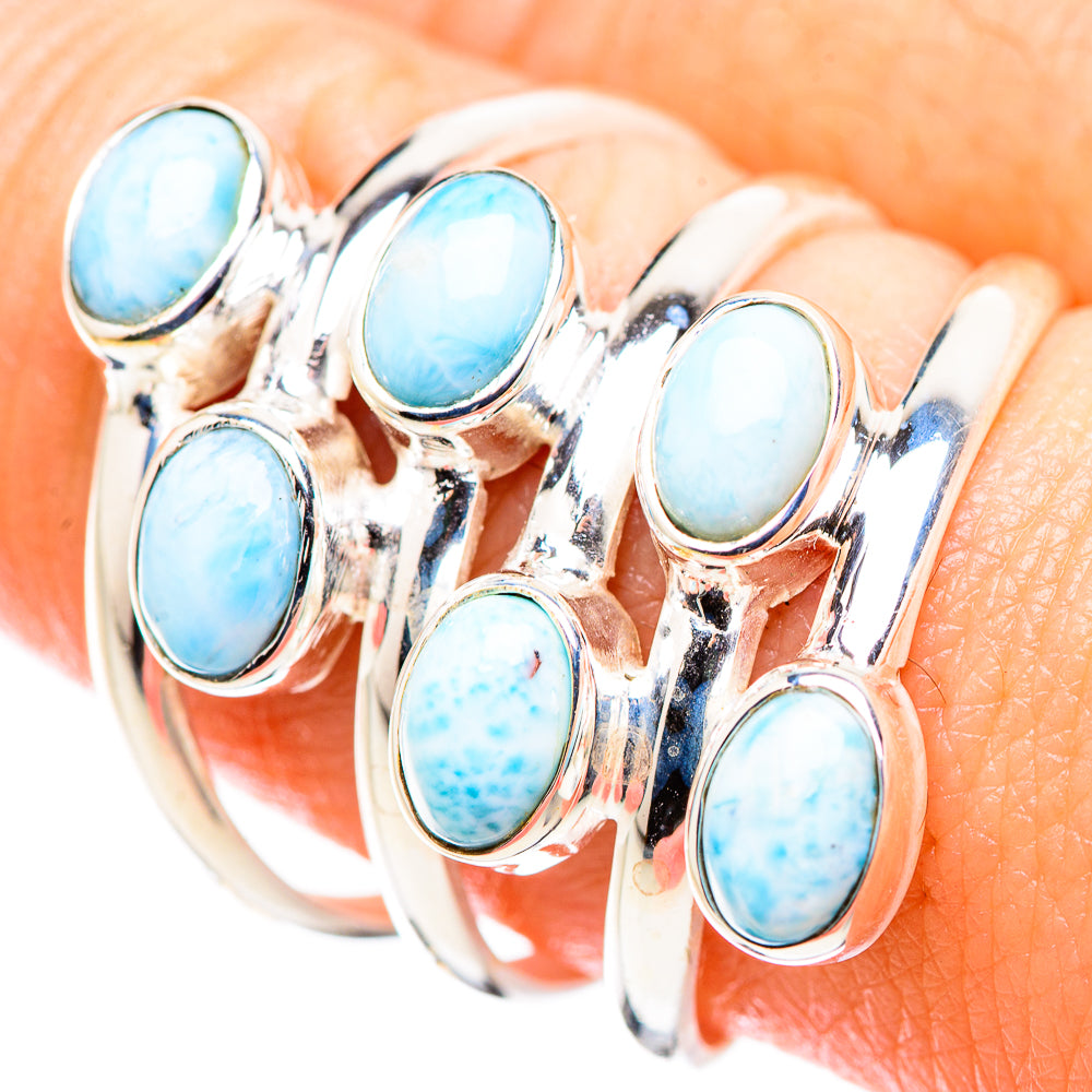 Larimar Rings handcrafted by Anasilvercos - RING130126