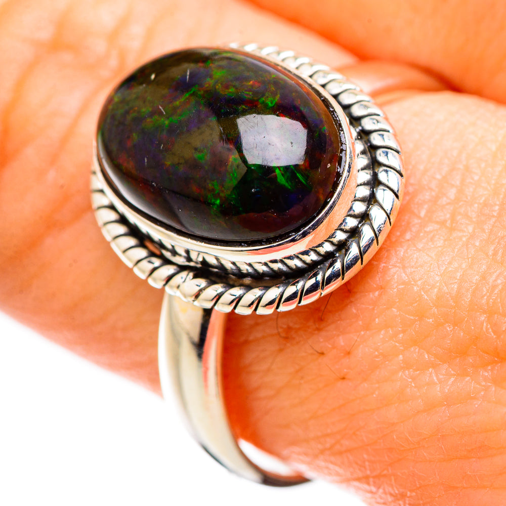 Black Opal Rings handcrafted by Anasilvercos - RING130149