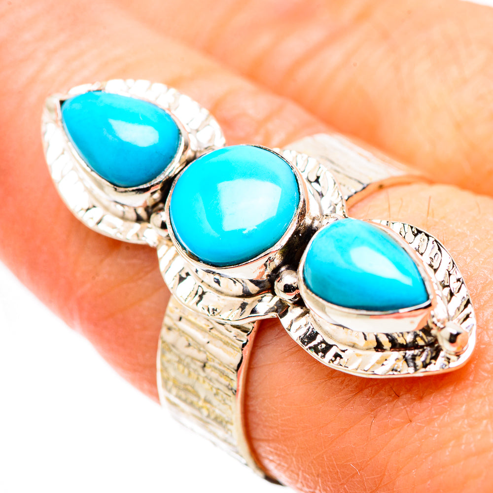 Sleeping Beauty Turquoise Rings handcrafted by Anasilvercos - RING130157