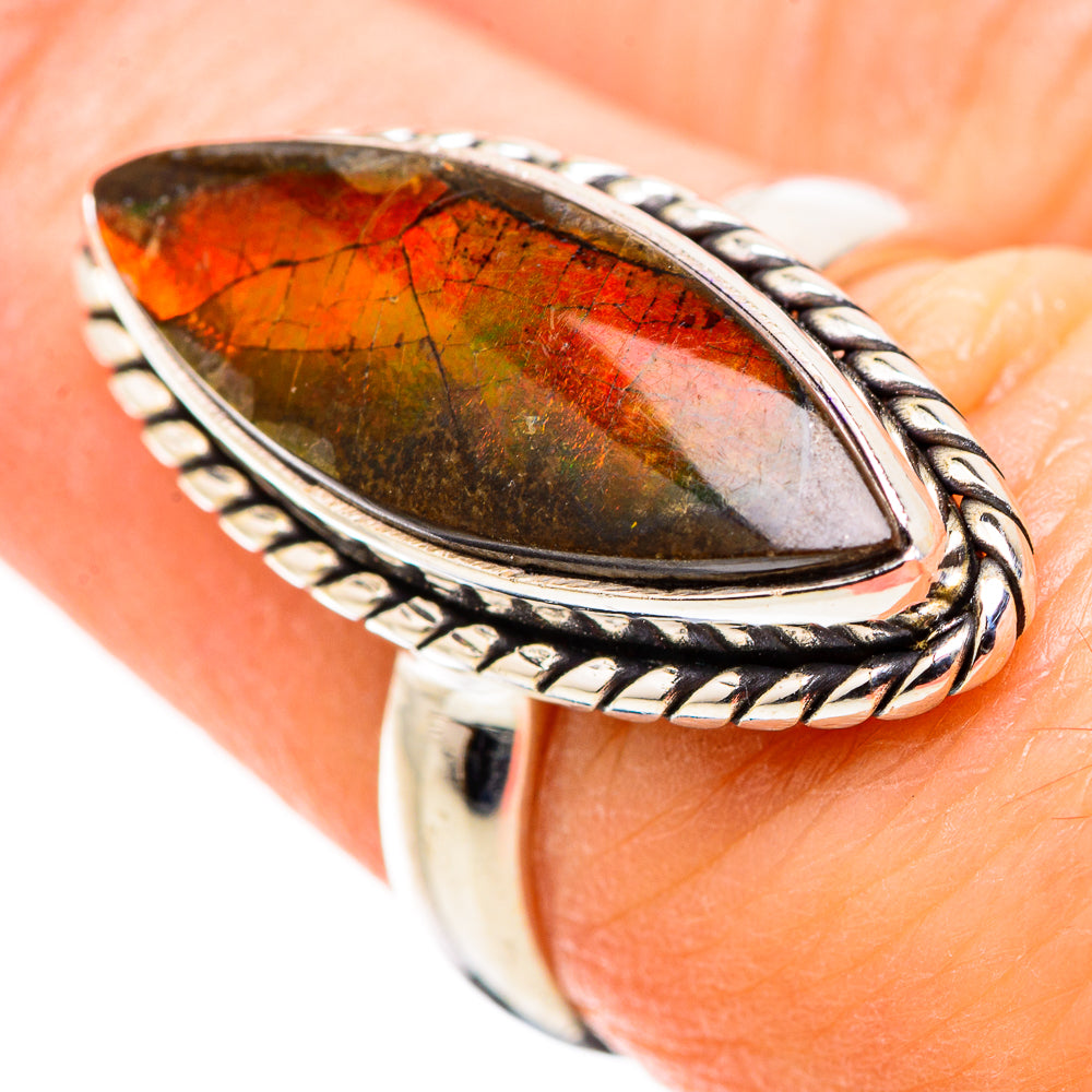 Ammolite Rings handcrafted by Anasilvercos - RING130166