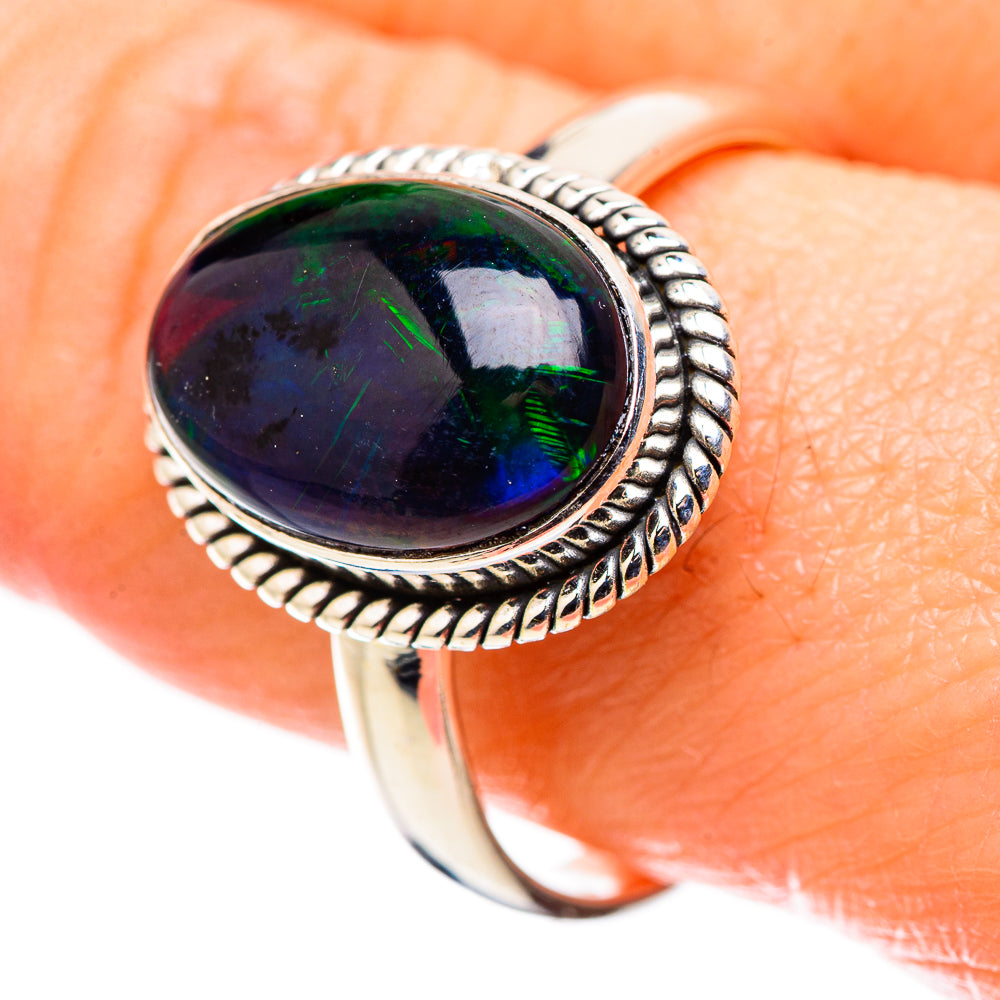 Black Opal Rings handcrafted by Anasilvercos - RING130178