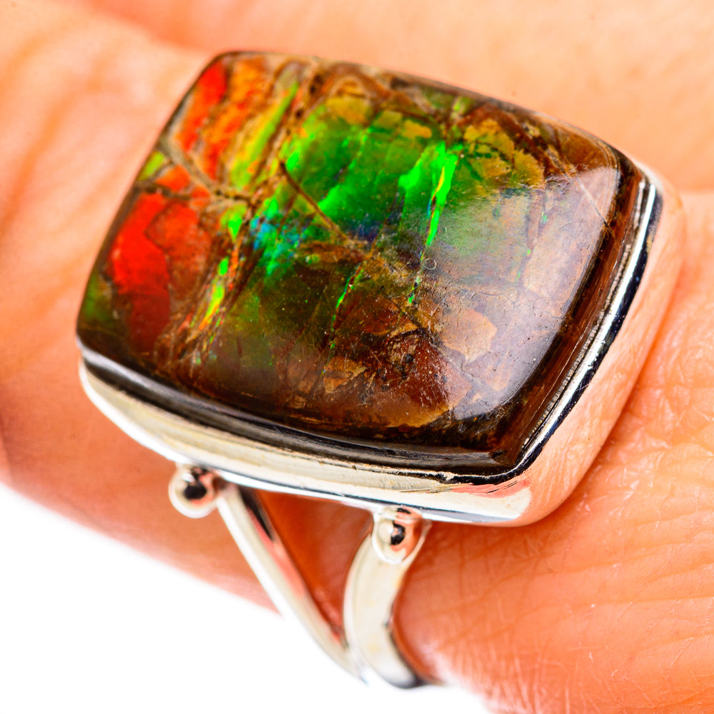 Ammolite Rings handcrafted by Anasilvercos - RING130188