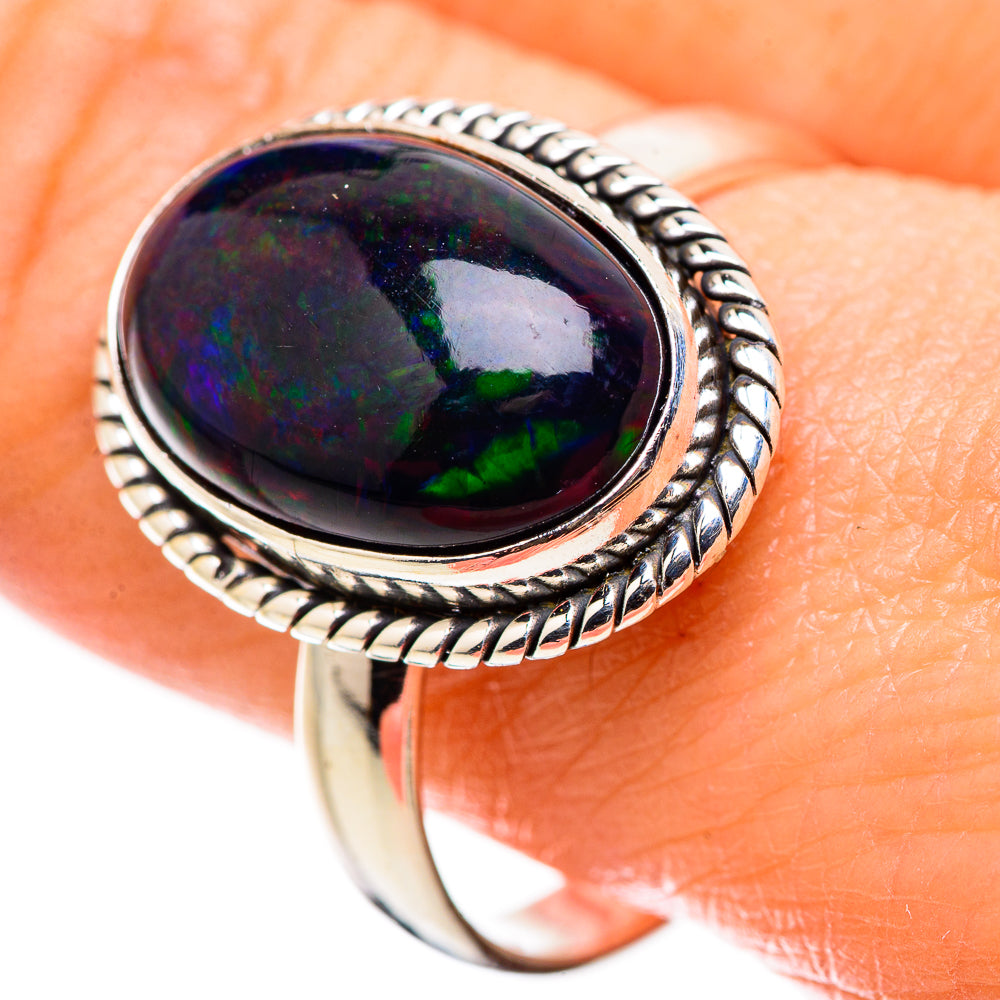 Black Opal Rings handcrafted by Anasilvercos - RING130203