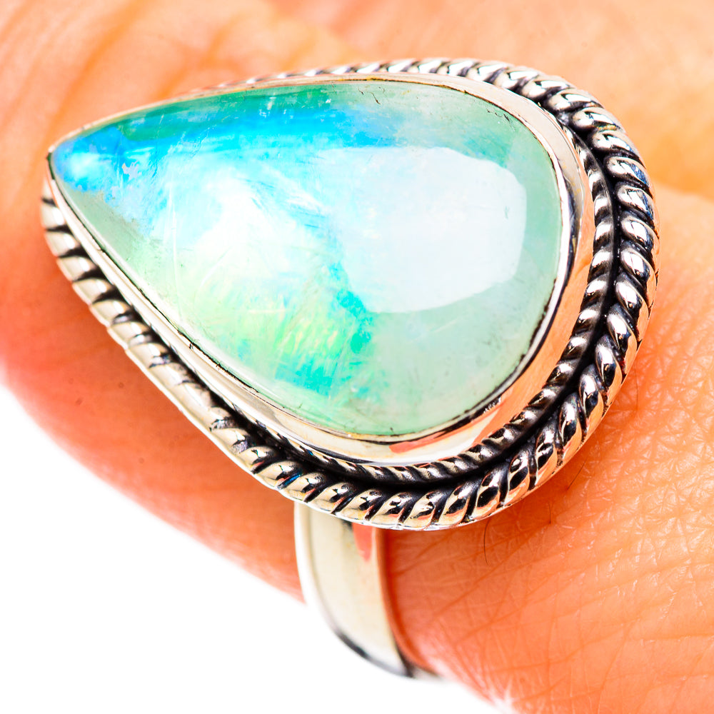 Green Moonstone Rings handcrafted by Anasilvercos - RING130214