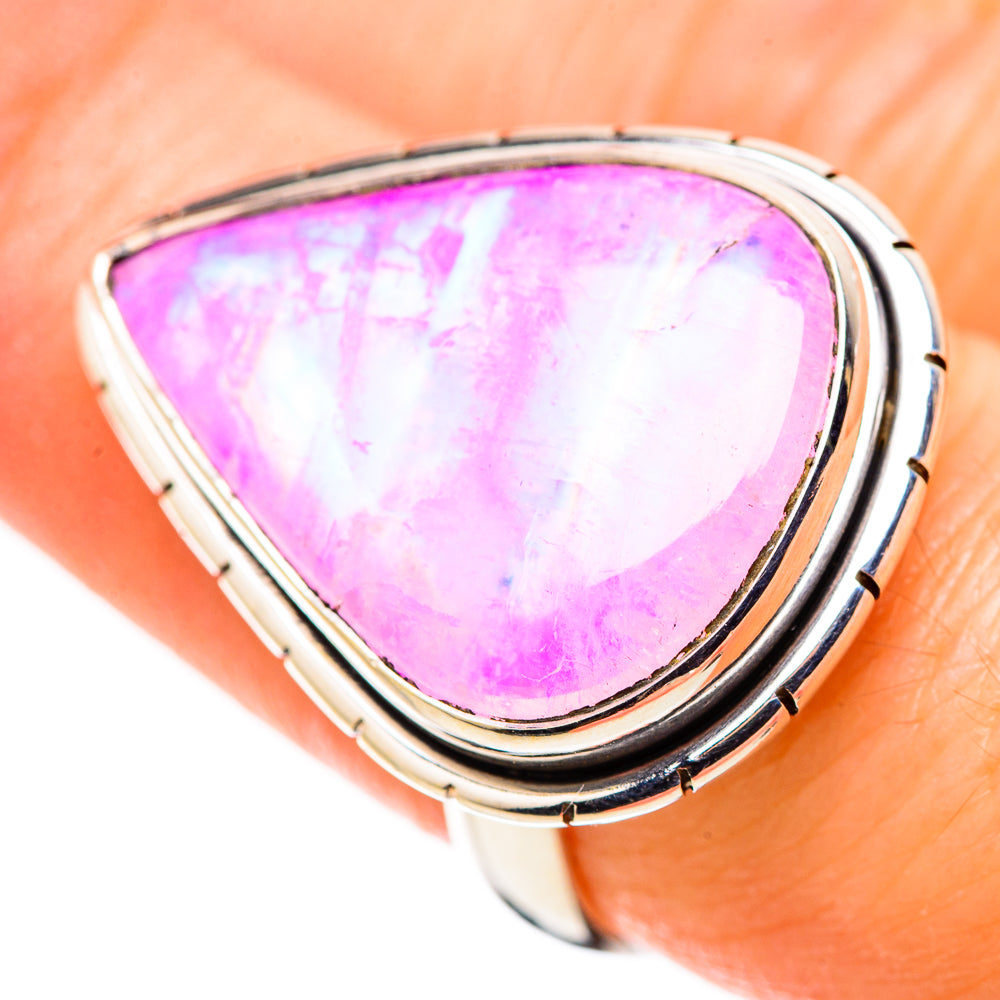 Pink Moonstone Rings handcrafted by Anasilvercos - RING130220