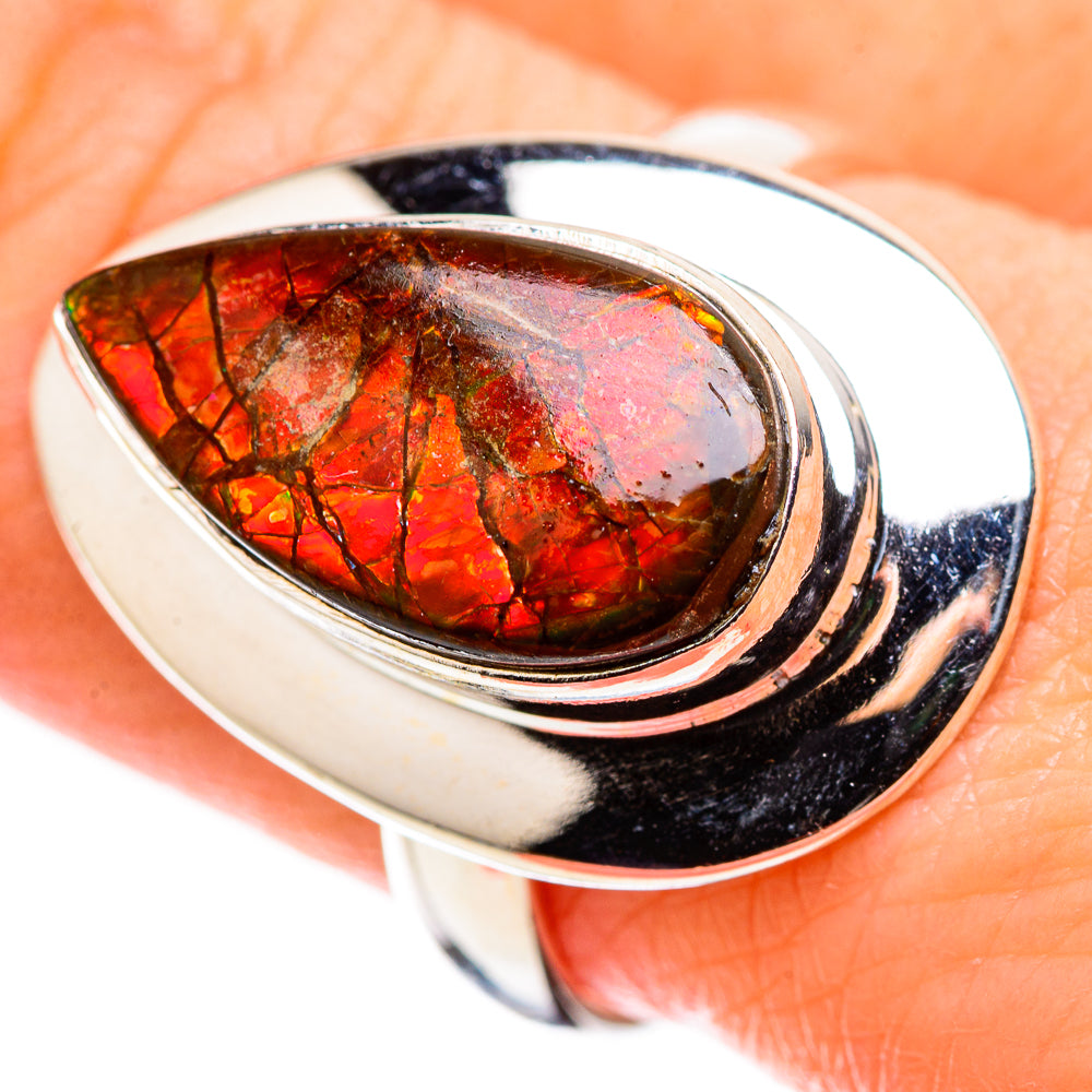 Ammolite Rings handcrafted by Anasilvercos - RING130221