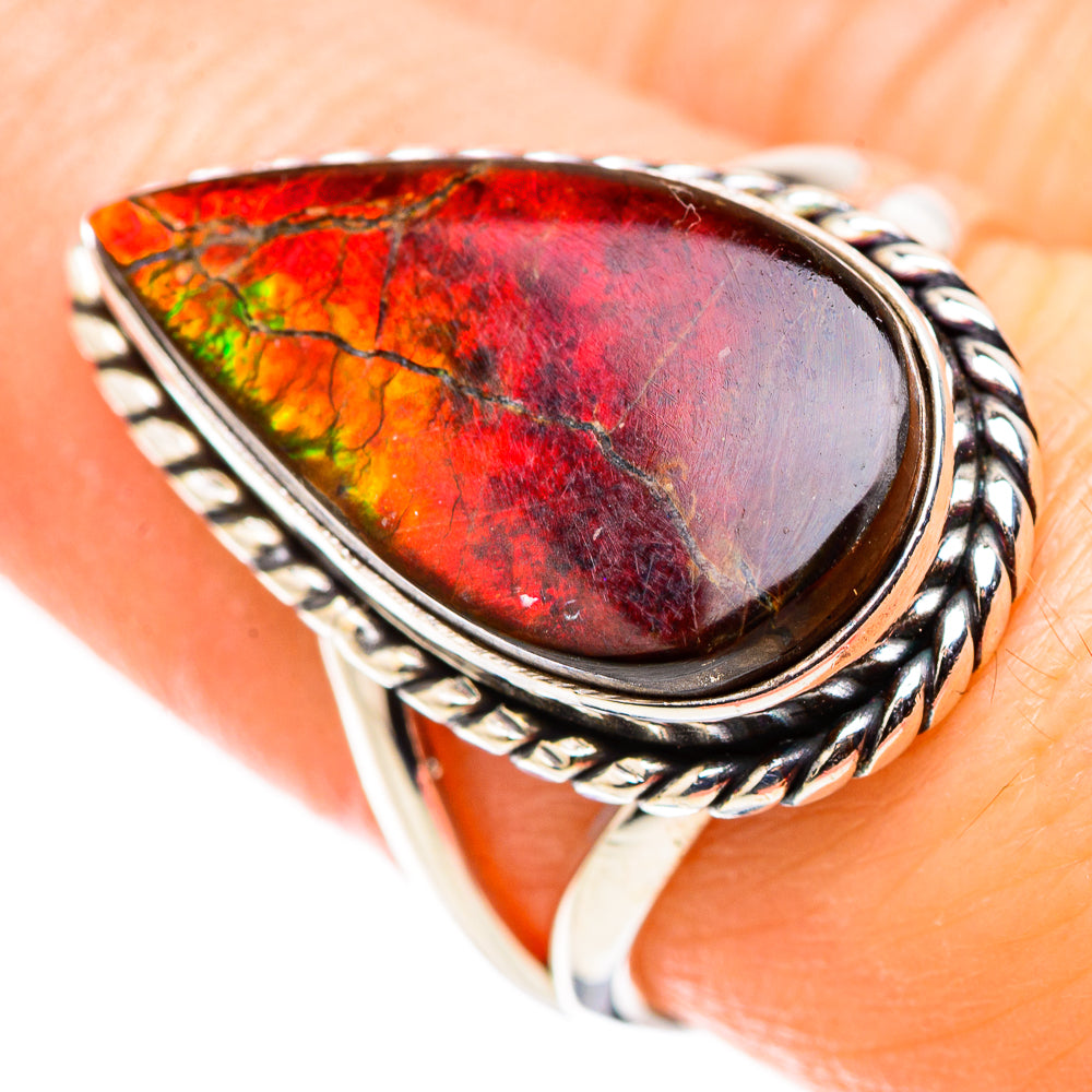 Ammolite Rings handcrafted by Anasilvercos - RING130222