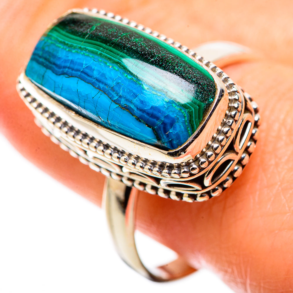 Malachite In Chrysocolla Rings handcrafted by Anasilvercos - RING130226