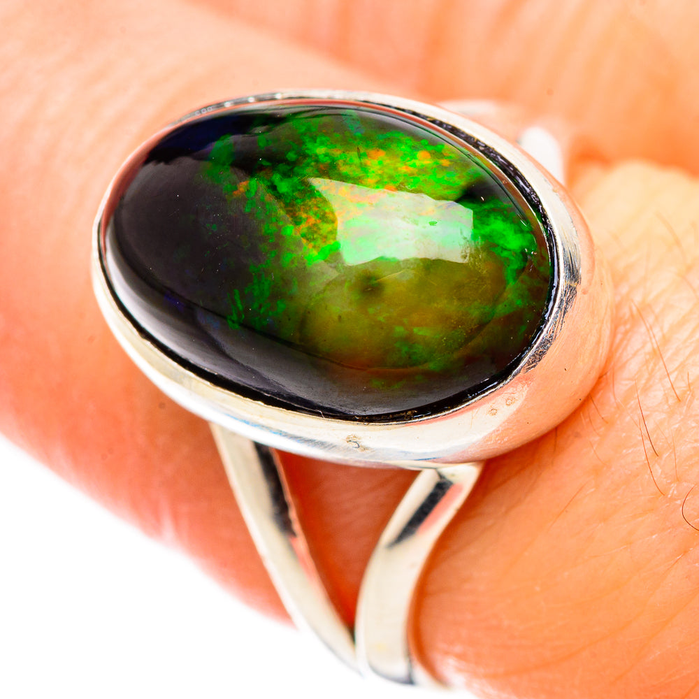 Black Opal Rings handcrafted by Anasilvercos - RING130229