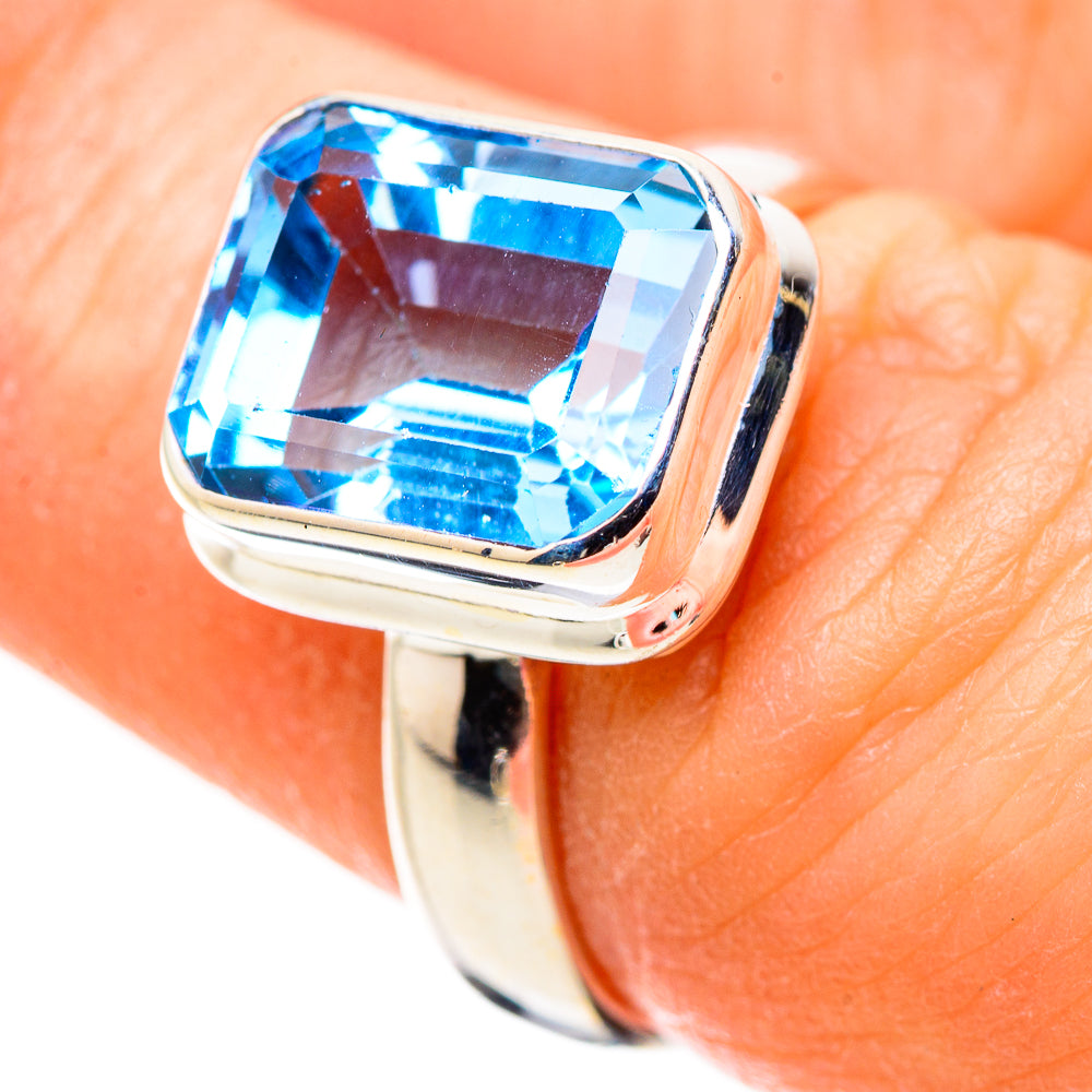Blue Topaz Rings handcrafted by Anasilvercos - RING130234