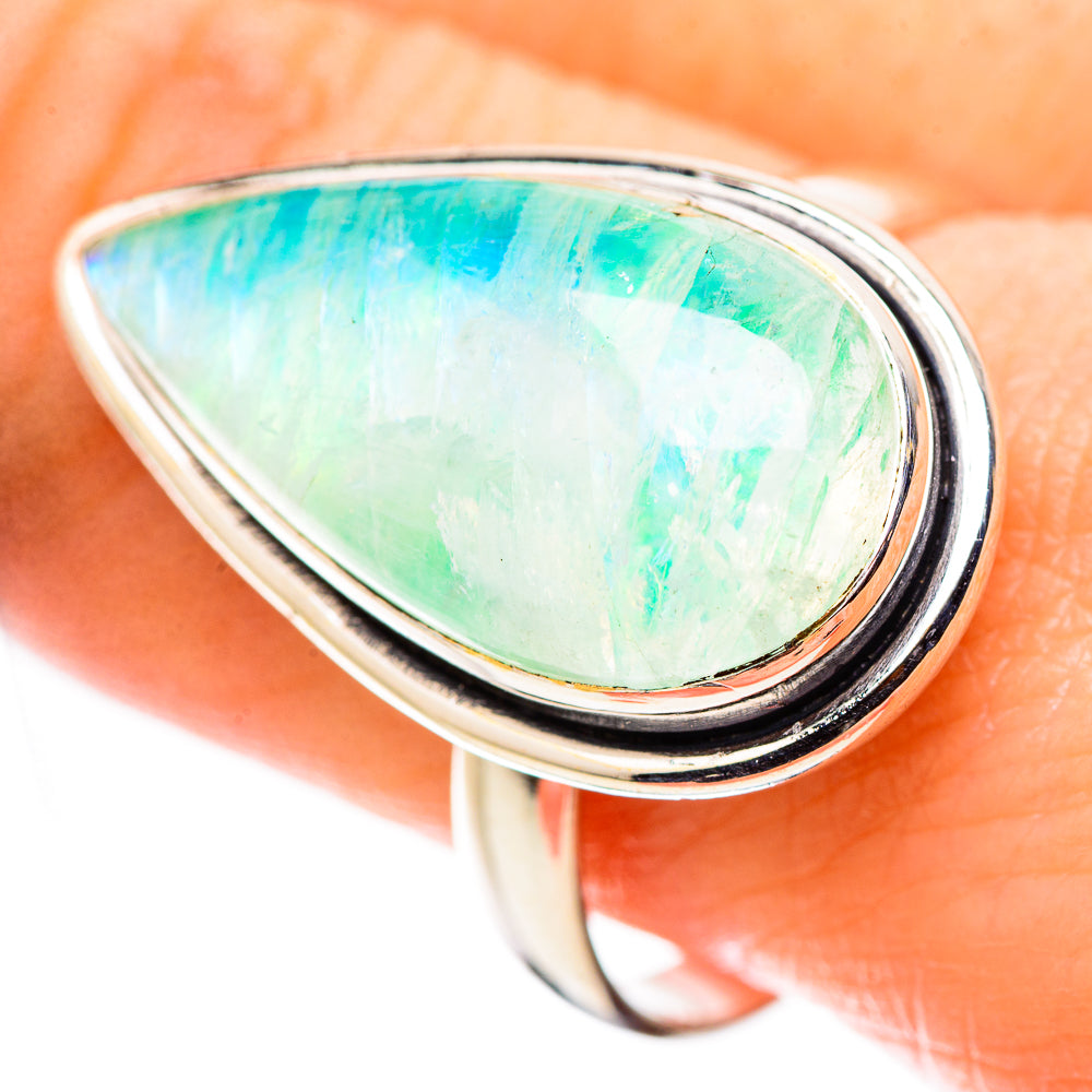 Green Moonstone Rings handcrafted by Anasilvercos - RING130239