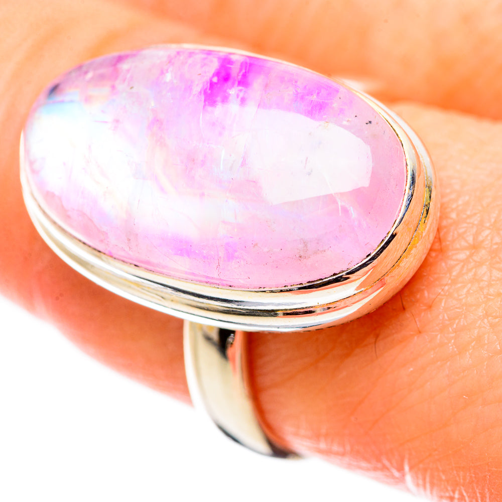 Pink Moonstone Rings handcrafted by Anasilvercos - RING130242