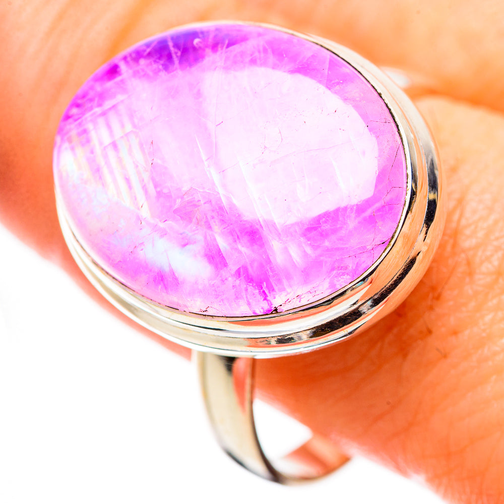 Pink Moonstone Rings handcrafted by Anasilvercos - RING130260