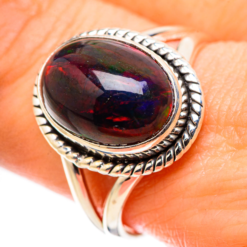 Black Opal Rings handcrafted by Anasilvercos - RING130269