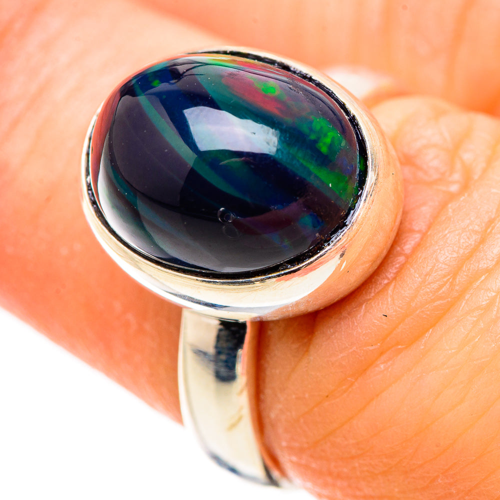 Black Opal Rings handcrafted by Anasilvercos - RING130270