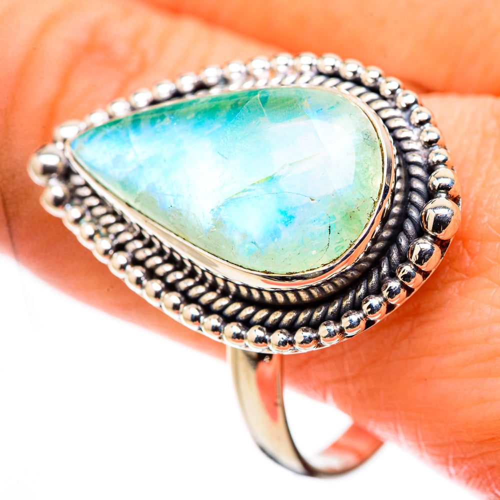 Green Moonstone Rings handcrafted by Anasilvercos - RING130279