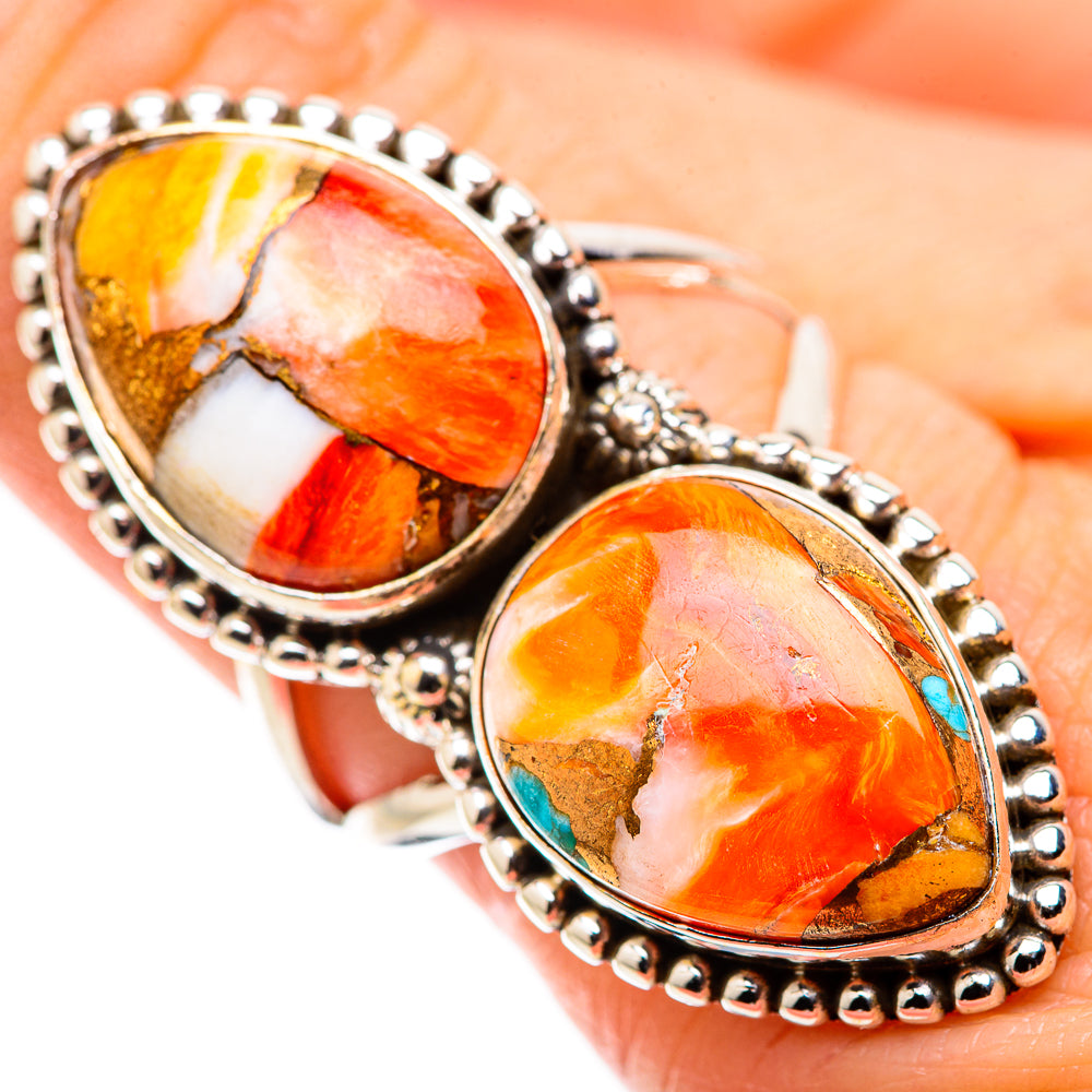 Spiny Oyster Turquoise Rings handcrafted by Anasilvercos - RING130282