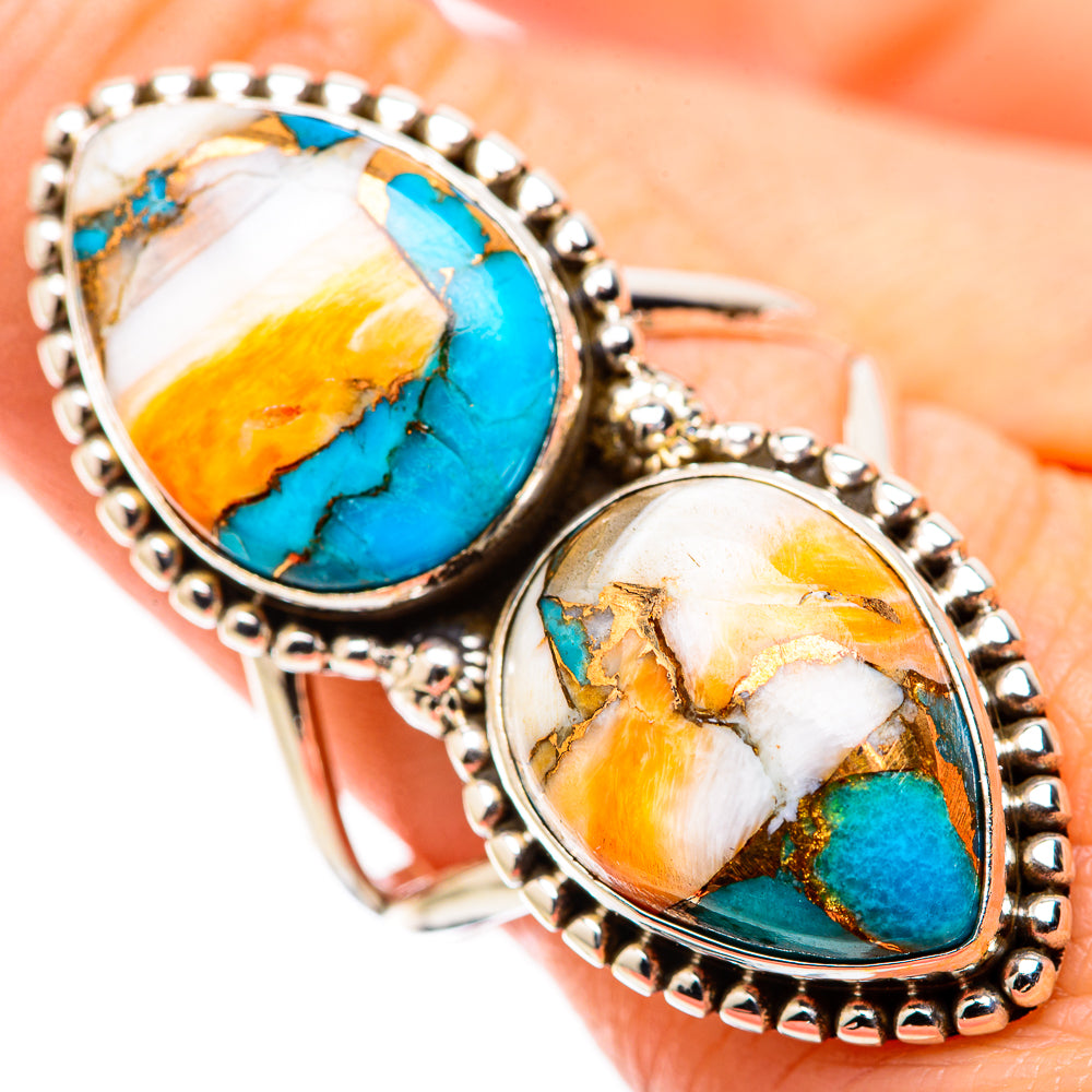 Spiny Oyster Turquoise Rings handcrafted by Anasilvercos - RING130290