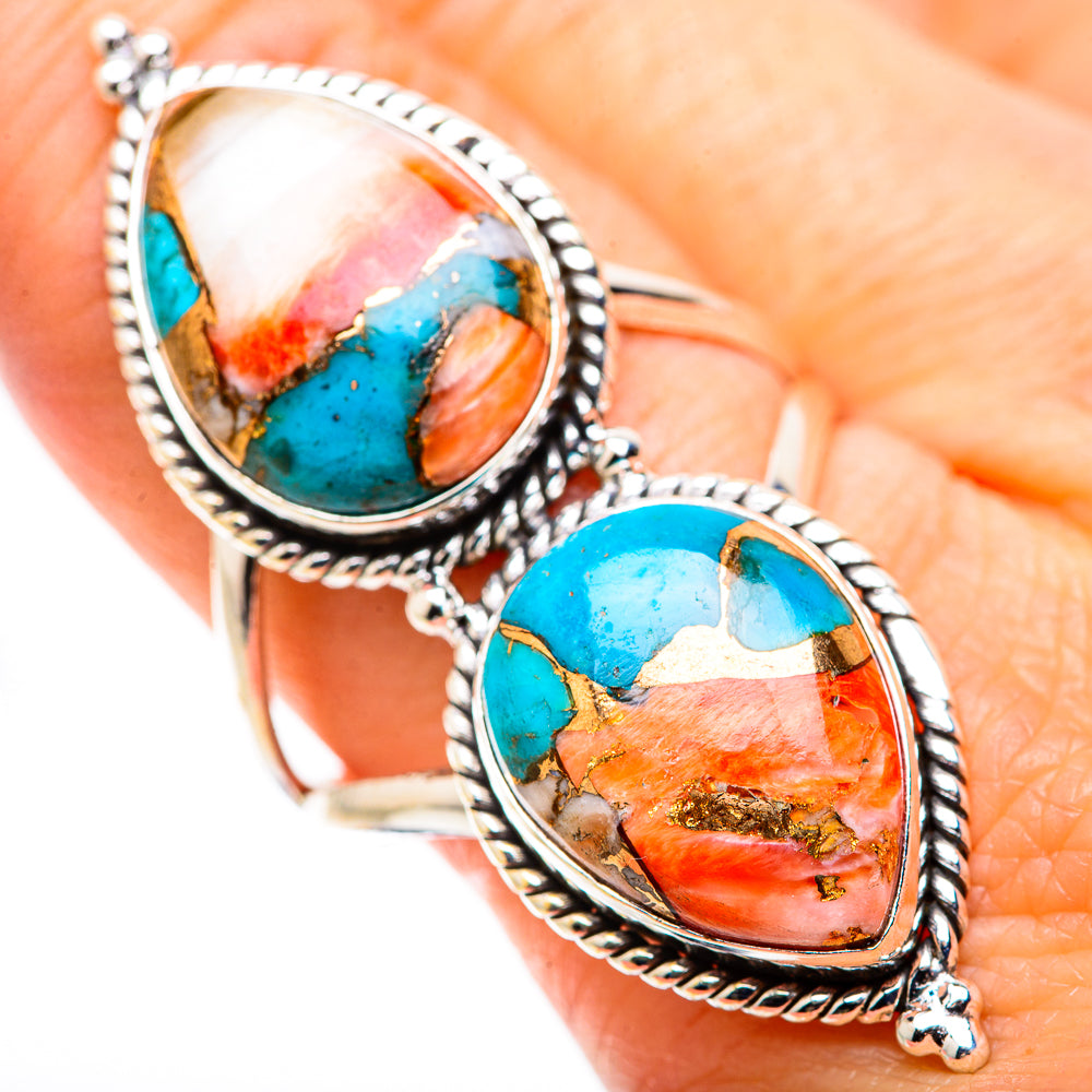 Spiny Oyster Turquoise Rings handcrafted by Anasilvercos - RING130293