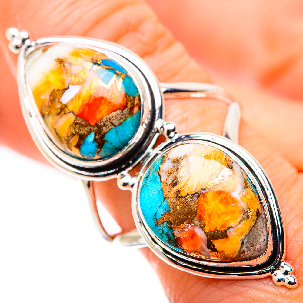 Spiny Oyster Turquoise Rings handcrafted by Anasilvercos - RING130296