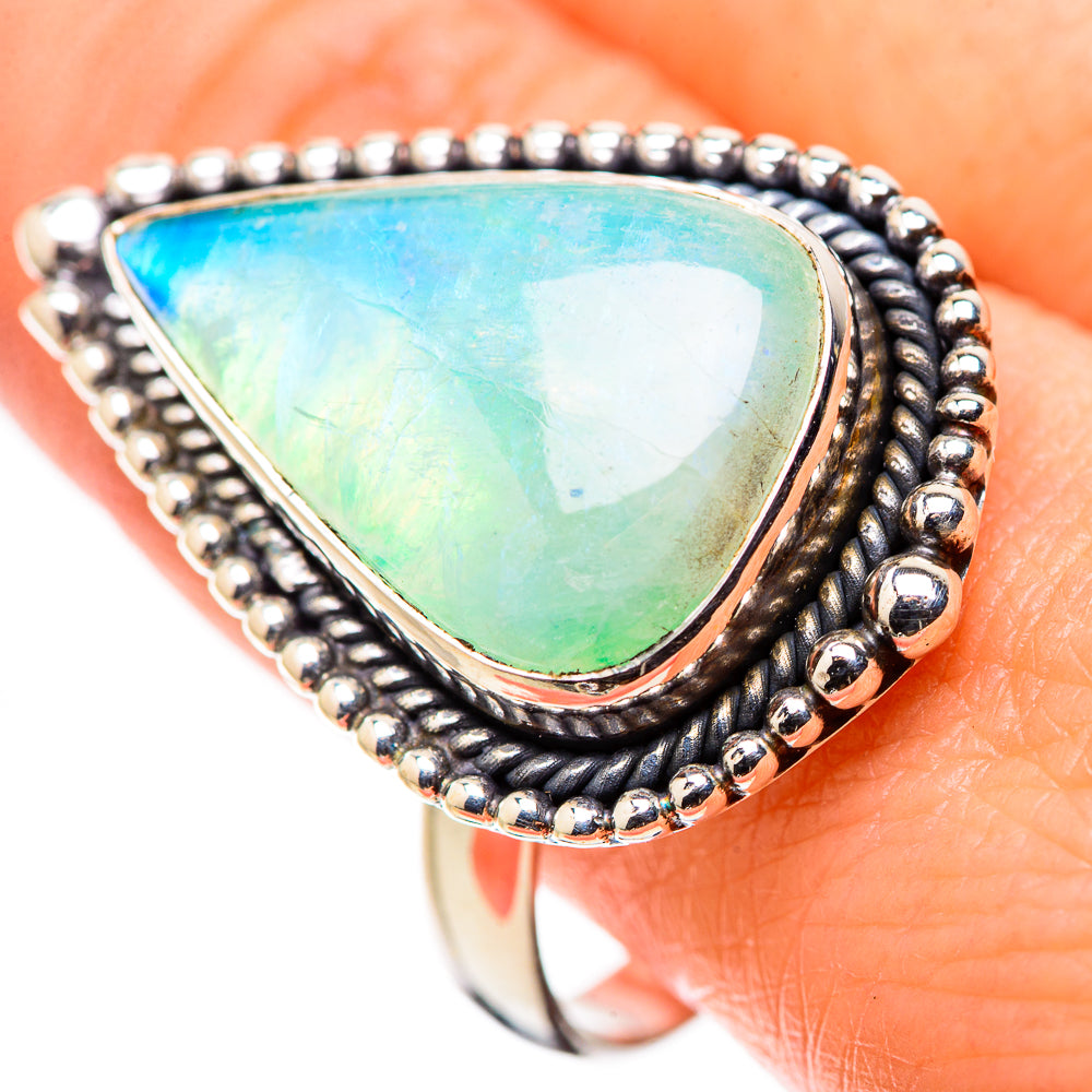 Green Moonstone Rings handcrafted by Anasilvercos - RING130302
