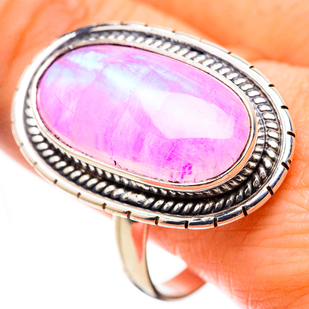 Pink Moonstone Rings handcrafted by Anasilvercos - RING130307