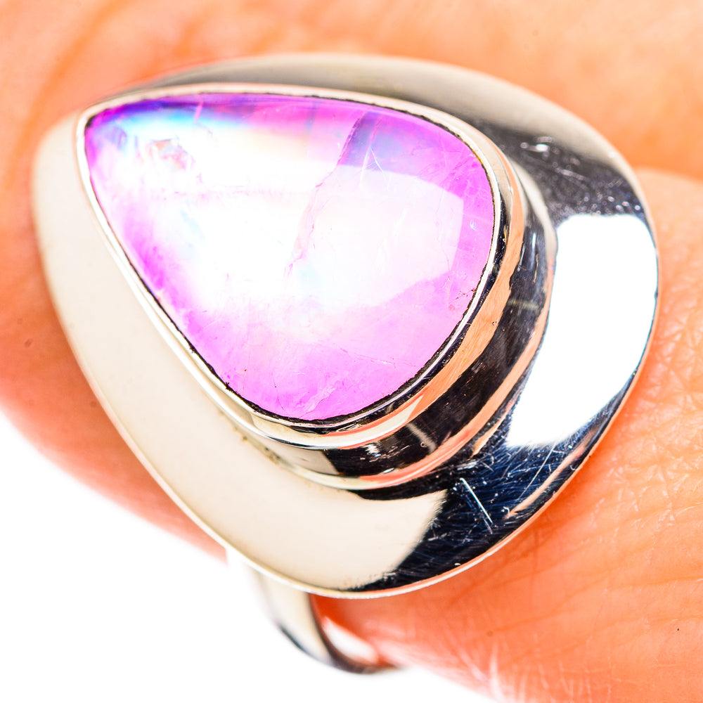Pink Moonstone Rings handcrafted by Anasilvercos - RING130308
