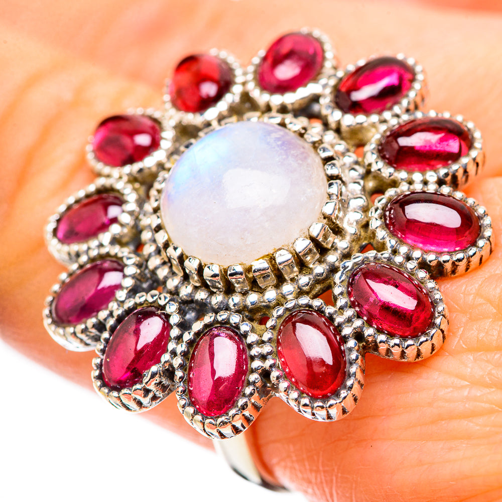 Rainbow Moonstone Rings handcrafted by Anasilvercos - RING130309