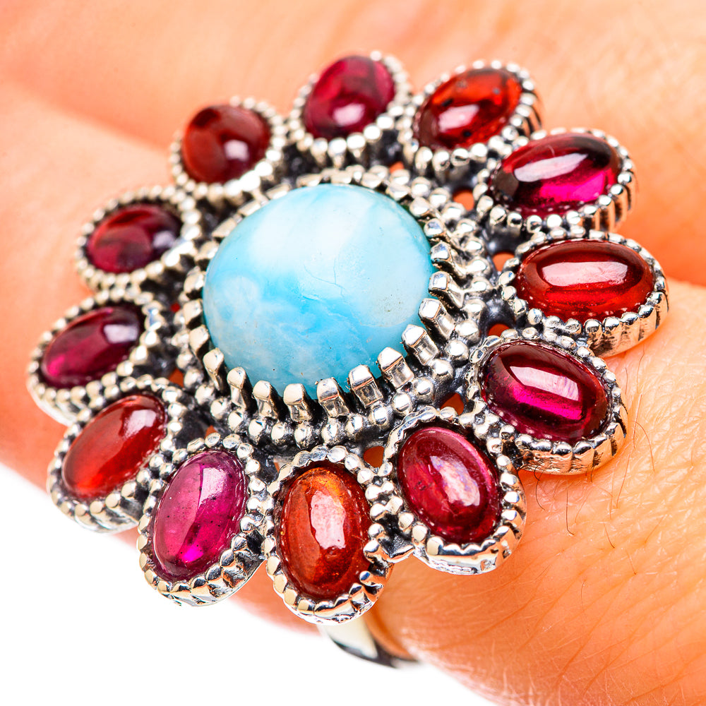 Larimar Rings handcrafted by Anasilvercos - RING130317